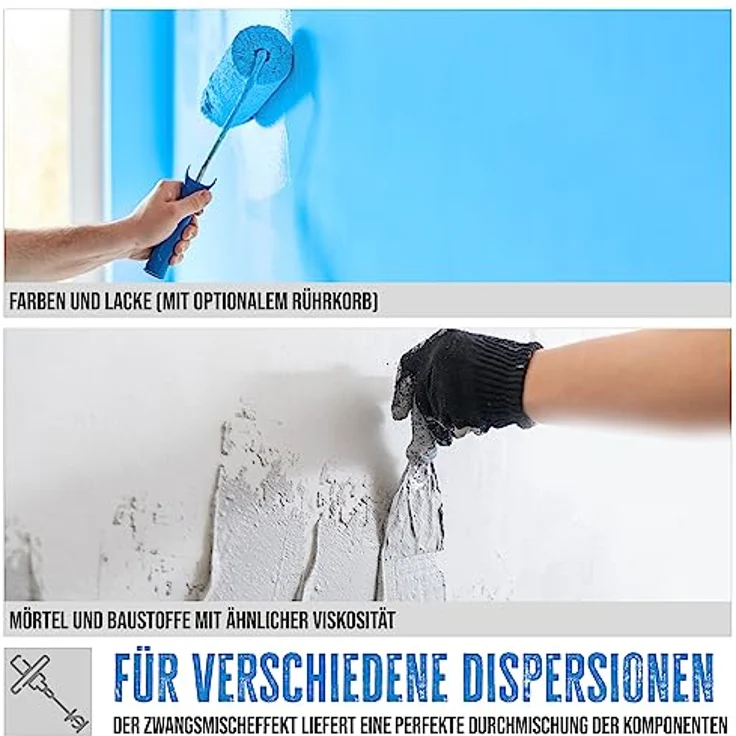 Güde Rührwerk GRW 1414.1, 1400 W, Komplett-Set, Softgrip, ergonomisch, robust, inkl. Rührkorb, gelb – Bild 4