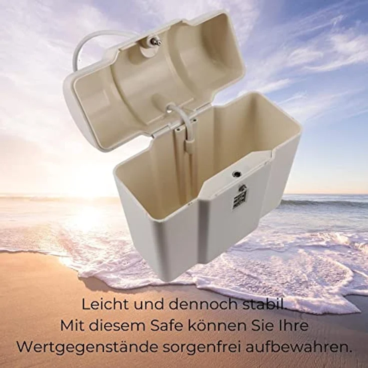 Strandsafe Handy Badesafe Resiesafe Safe Tresor mit flexiblem Stahlseil Zahlenschloss Mini Urlaub Wertsachen Box - Preisvergleich – Bild 5