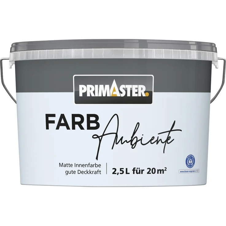 Primaster FarbAmbiente Wandfarbe matt, pastellblau, 2,5 L, gute Deckkraft, frei von Konservierungs- und Lösemitteln