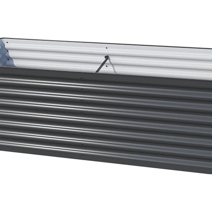 GFP PRIMEYARD Hochbeet Luca anthrazit Stahlkonstruktion 180x75x60 cm, langlebig und robust, edles Design, einfache Montage, auch als dekorativer Pflanzkübel nutzbar – Bild 5