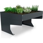 Juskys Mähroboter-Garage, BxTxH: 60x70x37 cm, mit Pflanzkasten, Schutz vor Witterung, verzinkter Stahl, Anthrazit