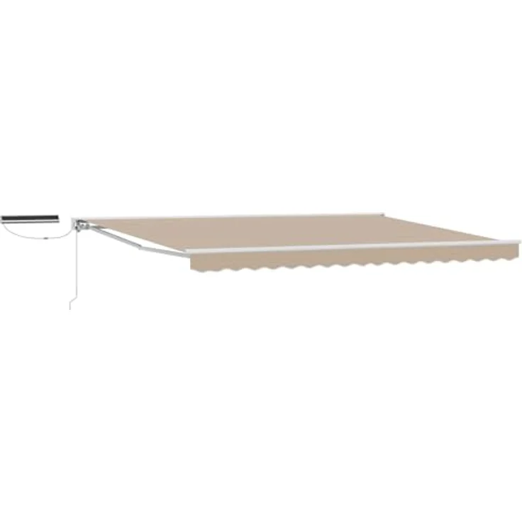 vidaXL Elektrische ausziehbare Markise Beige 5 x 3 m, wetterfest mit Fernbedienung und Halbkassetten-Design – Bild 1