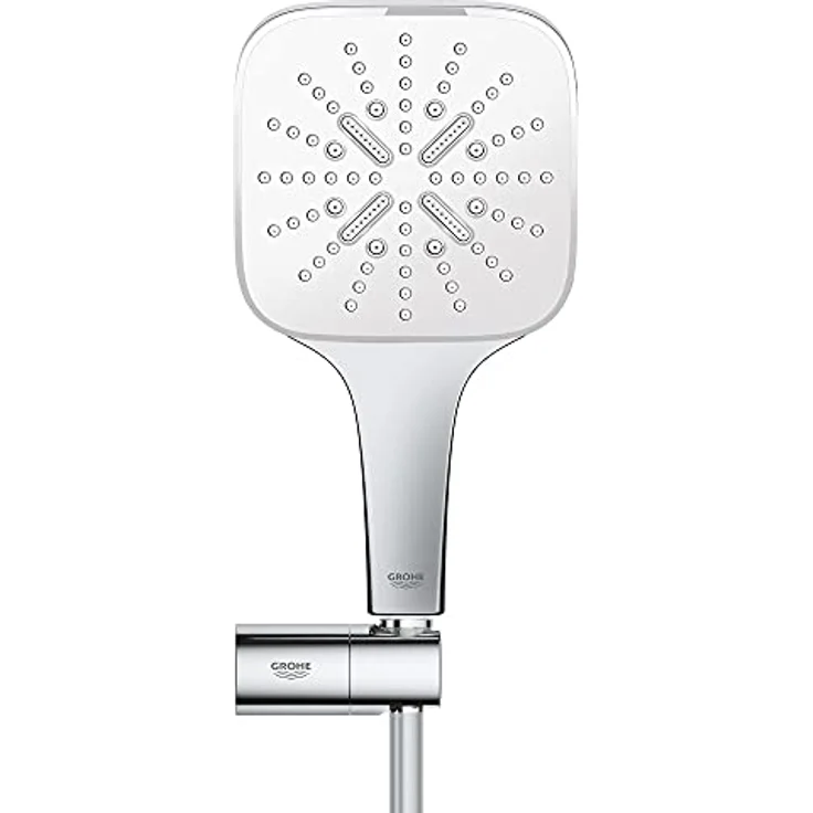 Grohe Rainshower SmartActive 130 Cube Wandhalterset, 3 Strahlarten, 9.50 l/min, Silber – Bild 2