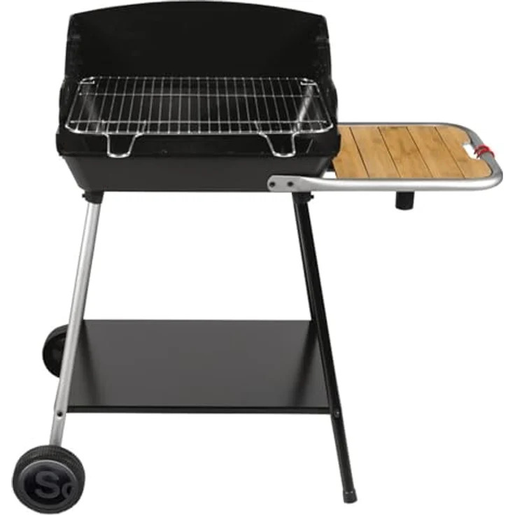 Happy Garden Somagic Holzkohlegrill EXEL Duo Grill, Schwarz, Gusseisenbehälter, verchromter Stahlrost, 51,4 x 37 cm Grillfläche – Bild 3