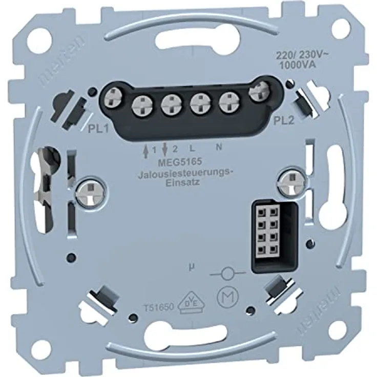 Schneider Electric Merten Einsatz für Rollladen-, Markisen- und Jalousiesteuerung, Unterputz, metallic, mit Schutzart IP20 und Temperaturbereich -5 bis +35 °C