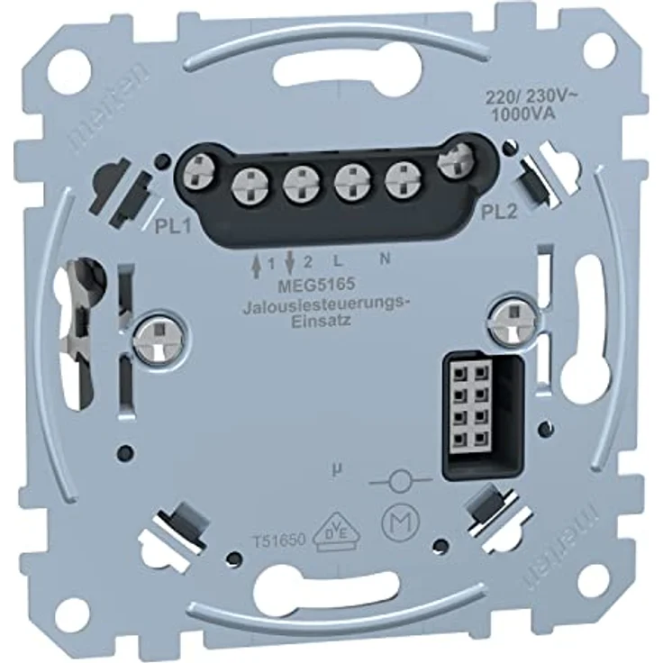 Schneider Electric Merten Einsatz für Rollladen-, Markisen- und Jalousiesteuerung, Unterputz, metallic, mit Schutzart IP20 und Temperaturbereich -5 bis +35 °C – Bild 1