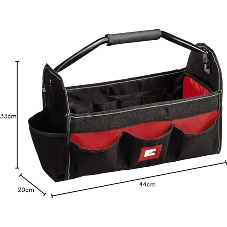 Original Einhell Bag 45-22 (Werkzeugtasche, Universal-Tasche für Werkzeug und Zubehör, robustes Material und verstärkter Boden, stabiler Tragegriff mit Softgrip, verschiedene Fächer und Taschen) – Bild 2