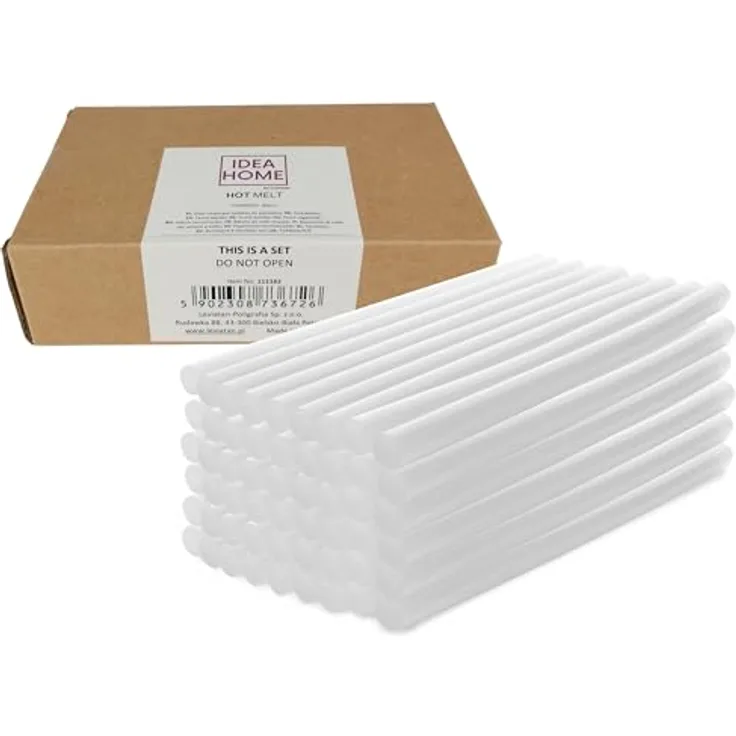 IDEA HOME Heißklebestifte 200 x 11 mm, transparent, universal, geruchlos, 50 Stück für Heißklebepistole