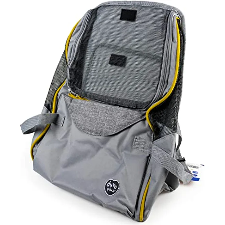 Duvoplus Paris Backpack, leichter Rucksack für kleine Haustiere bis 7 kg, wasserdicht, mit Aufbewahrungsfach und abnehmbarem Kissen, grau