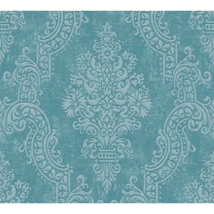 A.S. Création Pure Elegance Vliestapete, Barocktapete mit Ornamenten, 0,53 x 10,05 m, Blau-Türkis, waschbeständig, Made in Germany - 397654 – Bild 3