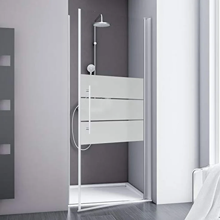 Schulte Alexa Style 2.0 ExpressPlus Duschkabine Drehtür in Nische, 90 x 192 cm, 5 mm Sicherheitsglas (ESG) Dekor Depoli Light mit fixil-Beschichtung, Alu-Natur, EP321006 01 310 – Bild 1