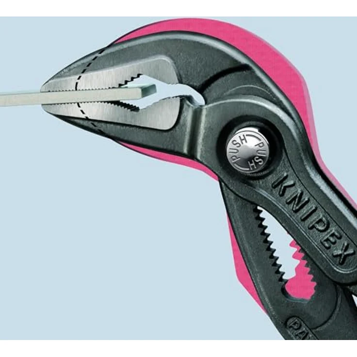 KNIPEX 87 51 250 Cobra ES Wasserpumpenzange extra-schlank grau atramentiert mit rutschhemmendem Kunststoff überzogen 250 mm – Bild 4