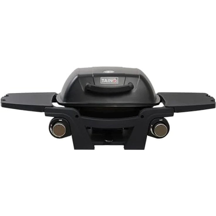 TAINO MAHTO Gasgrill klein Tischgrill Balkongrill Gas 2 Brenner Schwarz – Bild 3