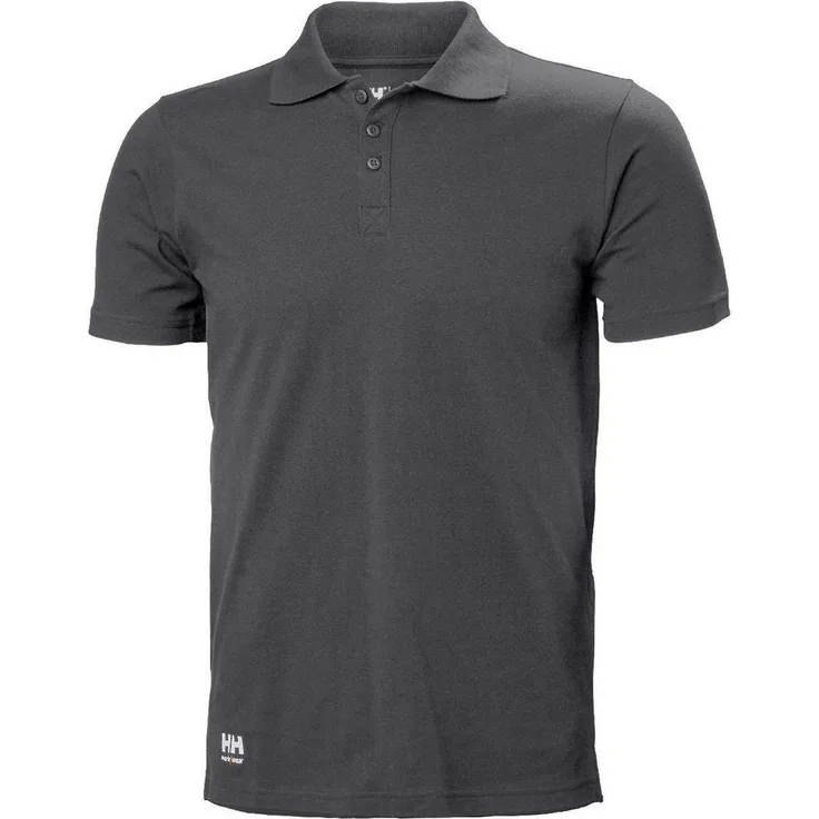 Helly Hansen Manchester Polo, Arbeitsshirt mit geripptem Kragen - Schwarz