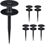 Relaxdays Schlauchführung Gartenschlauch, 6er Set, mit Erdspieß, Kunststoff, Schlauch Umlenkrolle, HxD: 24x9 cm, schwarz