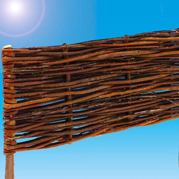 urfence Beetumrandung Weide, 100 x 20 cm, wetterfester Holzzaun aus geflochtenen Weidenruten, ideal zur Beet- und Rasenkante – Bild 1
