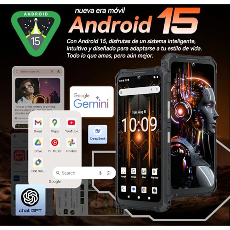 CUBOT Kingkong ES 3 – 4G Smartphone, 6,74" HD+ 90Hz, 16GB RAM (6GB+10GB erweitert), 256GB ROM, 48MP Kamera, 10200mAh Akku, Android 15, Schwarz – Bild 5