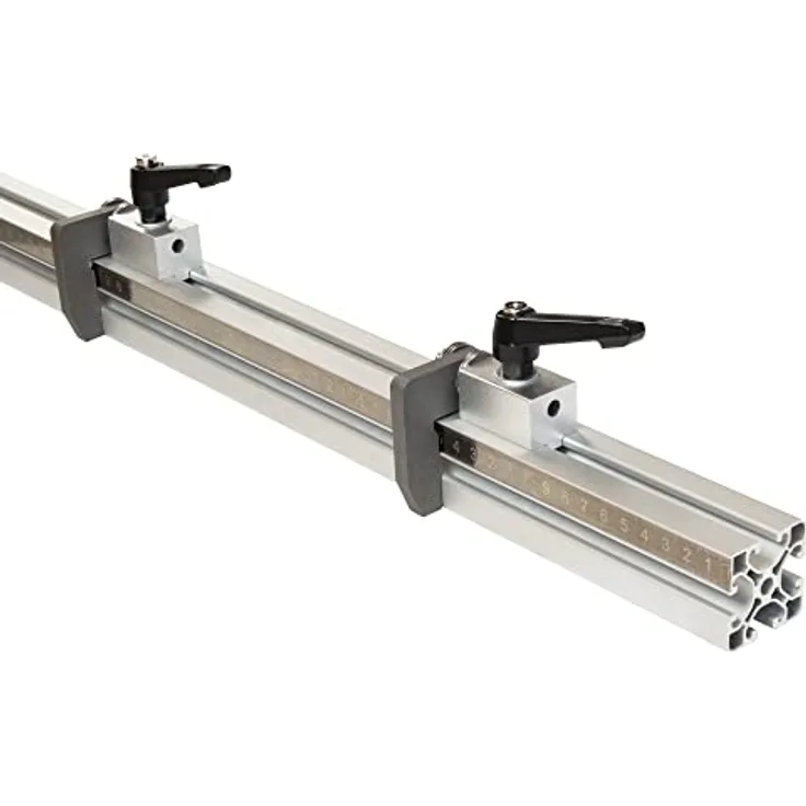 SCHMIDT systemprofile Längenanschlag D 2m Aluminium-Profil Säge-Anschlag Rechts-Links Maßband 2x Ablängklappe