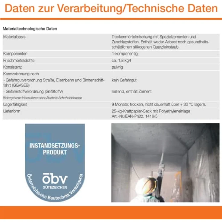 PCI Nanocret R2 / R3, Betonreparatur-Instandsetzungsmörtel, faserarmiert, 20 kg (R2) / 25 kg (R3) – Bild 4