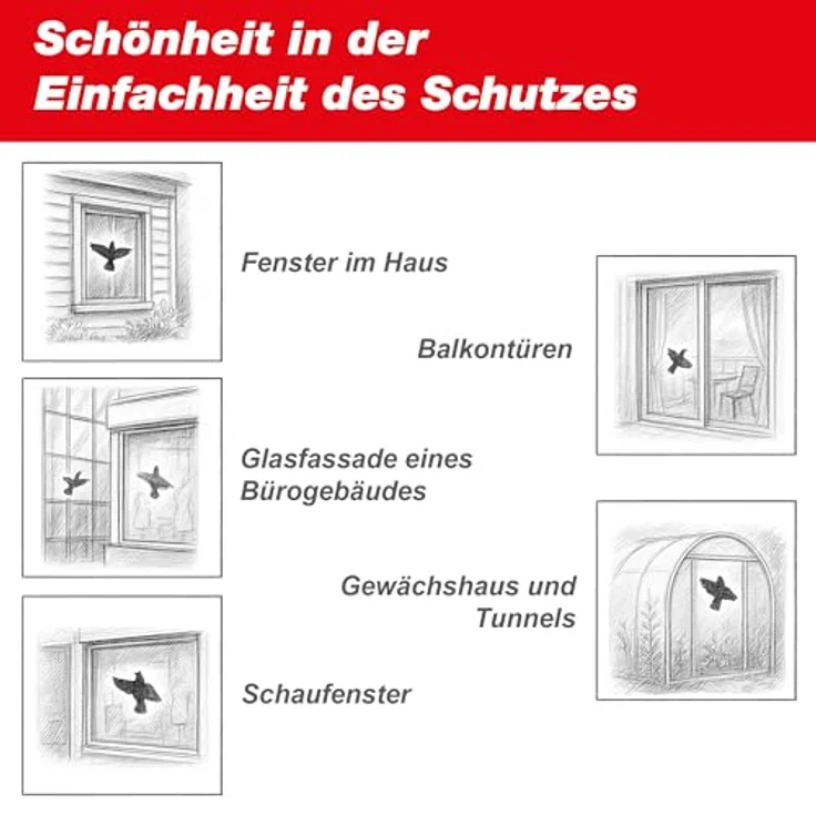 Swissinno Vogelschutz-Fensteraufkleber , 5 Stk. – Bild 5