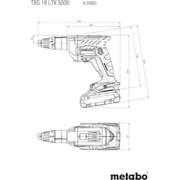 Metabo Akku-Trockenbauschrauber TBS 18 LTX BL 5000, 18V-2x2Ah - 620063500 – Bild 4