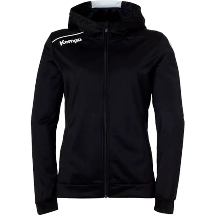 Kempa Kapuzenjacke PLAYER WOMEN Women 2003627_01 schwarz/weiß S, Arbeitsjacke mit Kontrasteinsätzen und tailliertem Schnitt