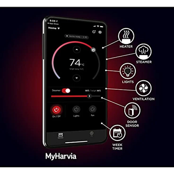Harvia Xenio CX001 WiFi Saunasteuerung inkl. Türsensor für Harvia XE Saunaofen und Xenio Steuerung – Bild 3