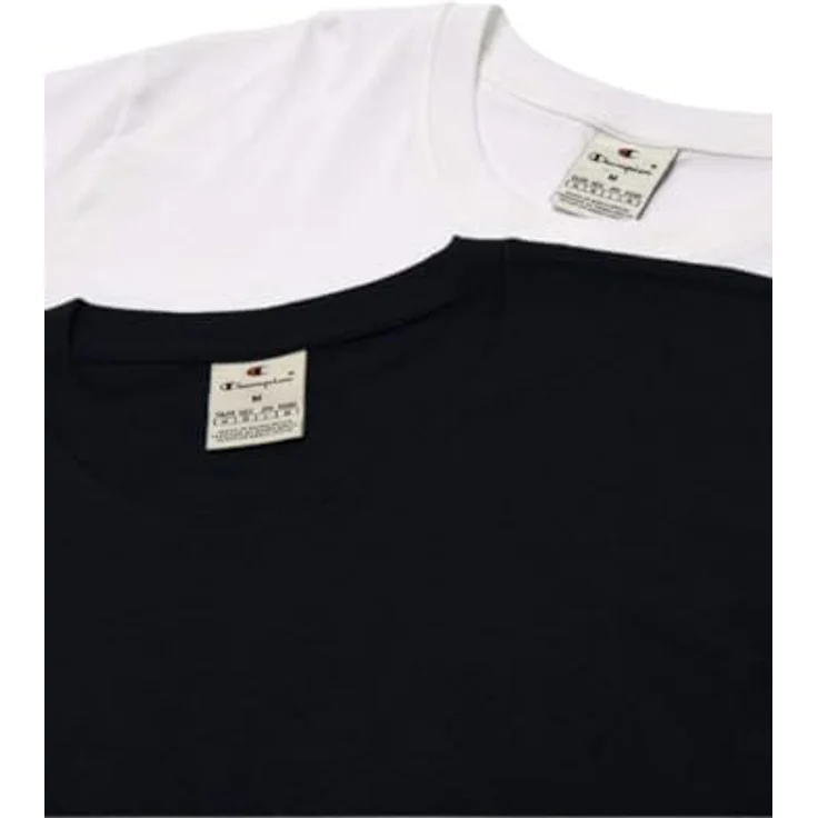 Champion T-Shirt Casual 2er-Pack, Herren, figurbetont, 100% Baumwolle, mehrfarbig, Größe L – Bild 4