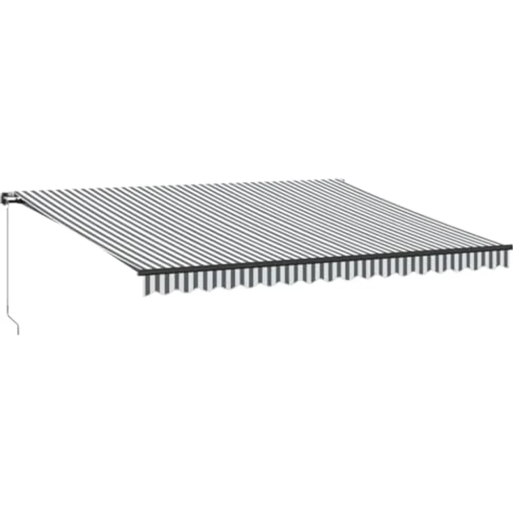 vidaXL Markise Manuell mit LEDs Anthrazit & Weiß 450x350 cm, UV-beständig, Aluminiumrahmen, LED-Beleuchtung – Bild 1