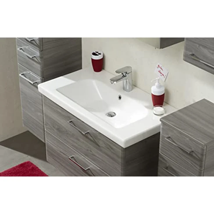 Pelipal Waschtischunterschrank Quickset 916 mit Waschbecken in Sangallo Grau quer, 82 cm breit | Waschplatz mit 1 Klappe und 1 Auszug – Bild 2