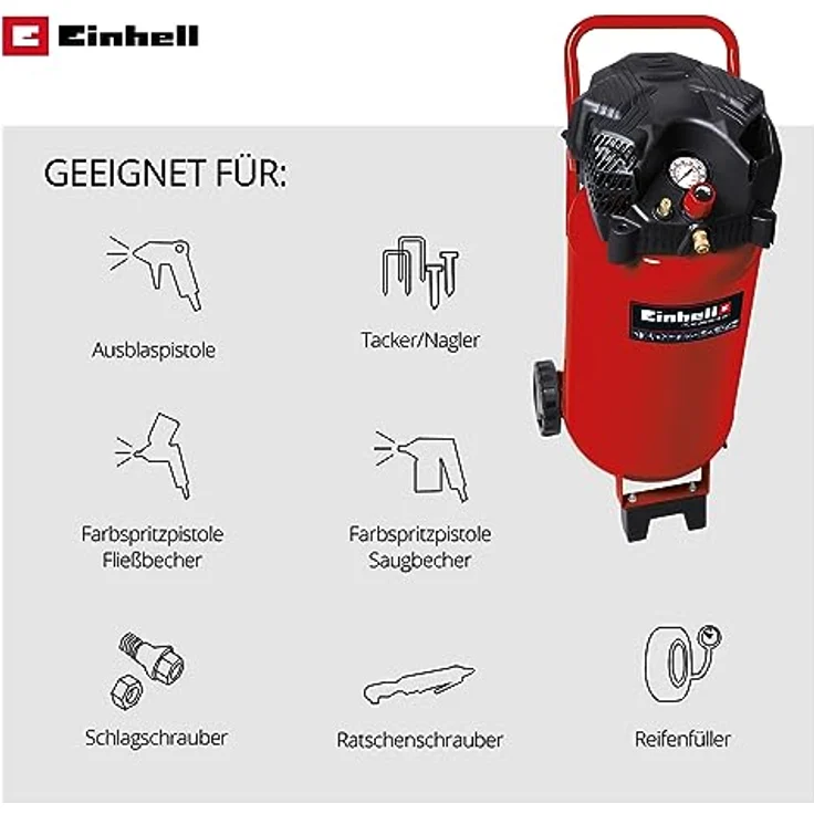 Einhell 50 L Druckluft Mobil Kompressor TC-AC 240/50/10 OF – Bild 3
