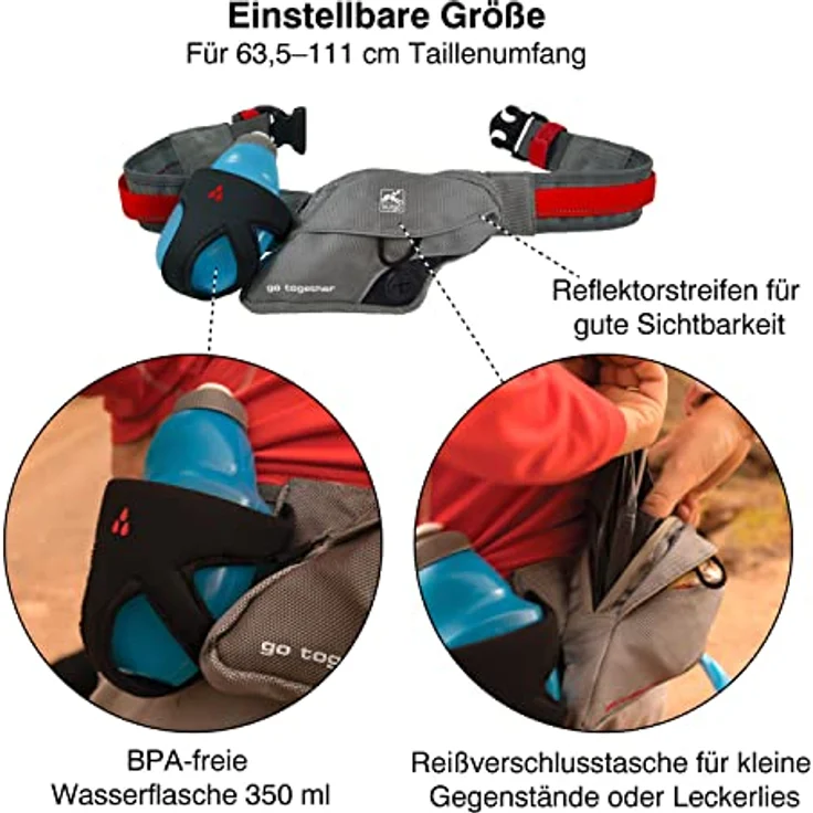 Kurgo K9 Laufgürtel für Ausflüge (Spazieren), Halsband + Leine – Bild 3