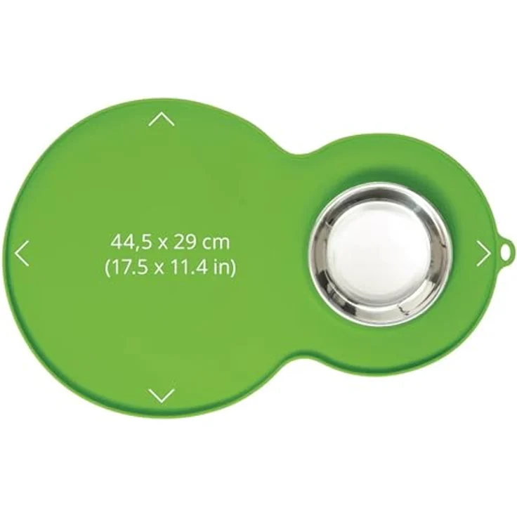 Catit Silikonmatte Erdnuss, 46 x 29 cm in Grün mit integriertem Napf und rutschfestem Design – Bild 1