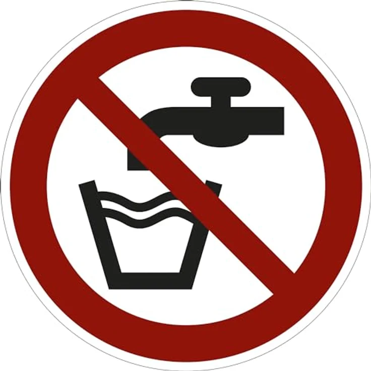 Kaiserkraft Verbotszeichen Kein Trinkwasser, Aluminium, Ø 100 mm, VE 10 Stk – Bild 1