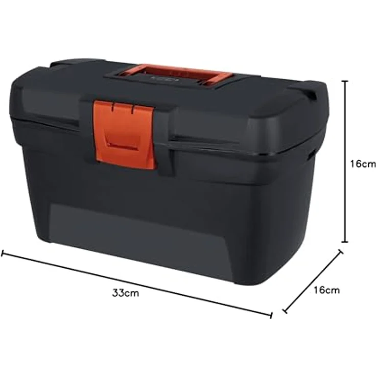 Keter Herobox Basic 13'' Werkzeugkasten, praktischer Organizer mit Fächern, schwarz – Bild 4