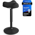 SONGMICS Stehhocker OSC008B01, 360° neigbar, höhenverstellbar 58-83 cm, Sattelsitz mit 9 cm Schaumstoff, großer Anti-Rutsch Sockel, modern, schwarz