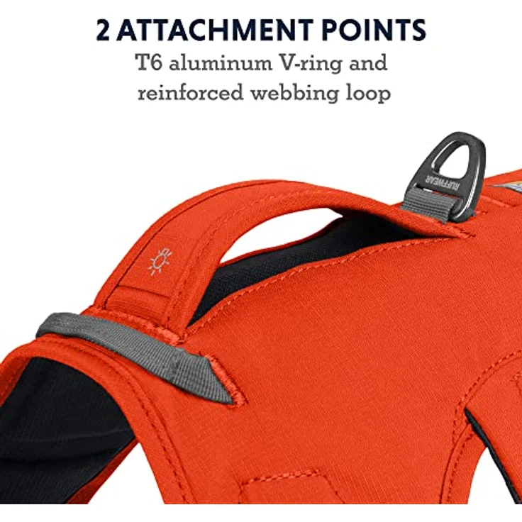 RUFFWEAR Mehrzweck-Hundegeschirr mit Griff, Web Master, verstellbares, Geschirr, 2 Leinenbefestigungen, für den täglichen Gebrauch, Blaze Orange, XXS – Bild 5