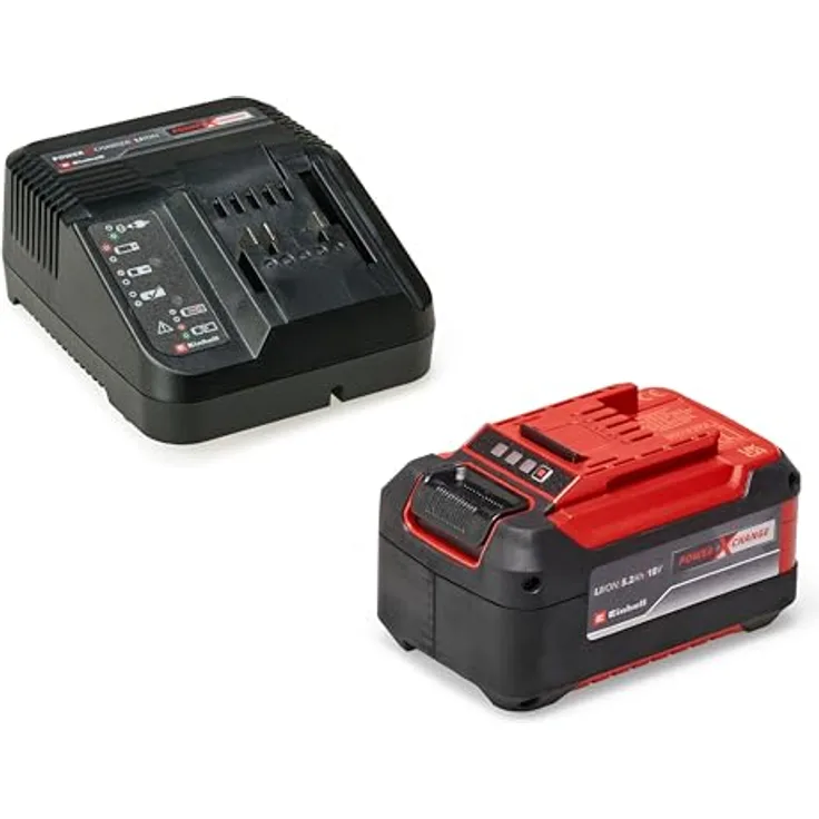 Einhell Power X-Change Starter Kit 5,2 Ah Akku und 3A Ladegerät, Li-Ion, 18 V, 100 min Ladezeit, passend für alle Power X-Change Geräte