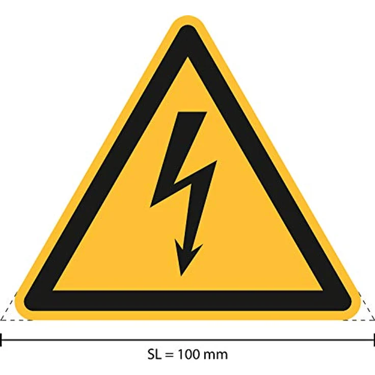 Aufkleber Warnung vor elektrischer Spannung, Folie, selbstklebend, SL 100 x 0,1 mm, ASR A1.3 / ISO 7010, W012 – Bild 2