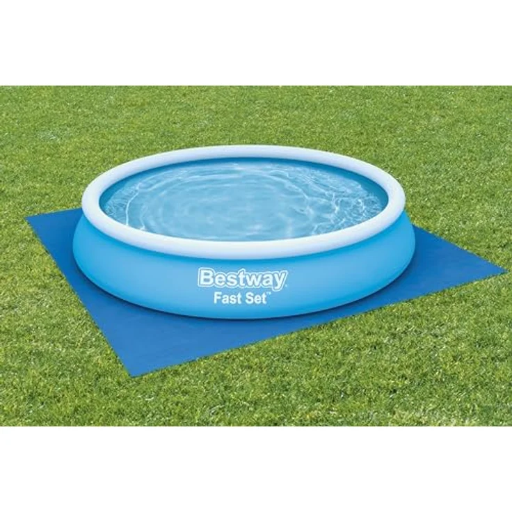 Bestway Flowclear quadratische Bodenplane 396 x 396 cm für Aufstellpools bis Ø 366 cm, blau – Bild 4