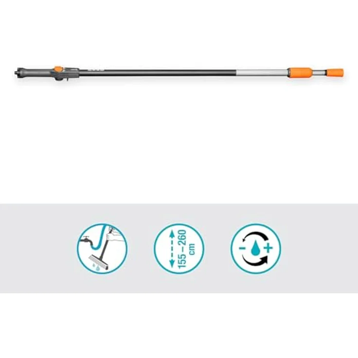 GARDENA Teleskopstiel Cleansystem Teleskop-Stiel M - XL, wasserführend, Aluminium, Schwarz – Bild 2