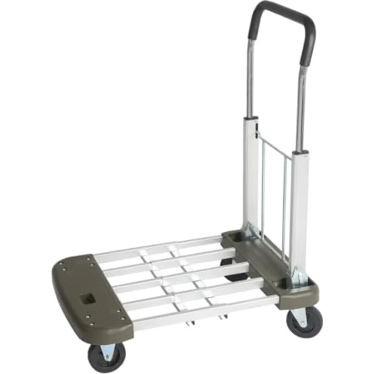 Stier Transportwagen STIER Plattformwagen aus Aluminium, verstellbar mit Tragkraft 150 kg, klappbar und leicht, Vollgummi-Bereifung – Bild 2