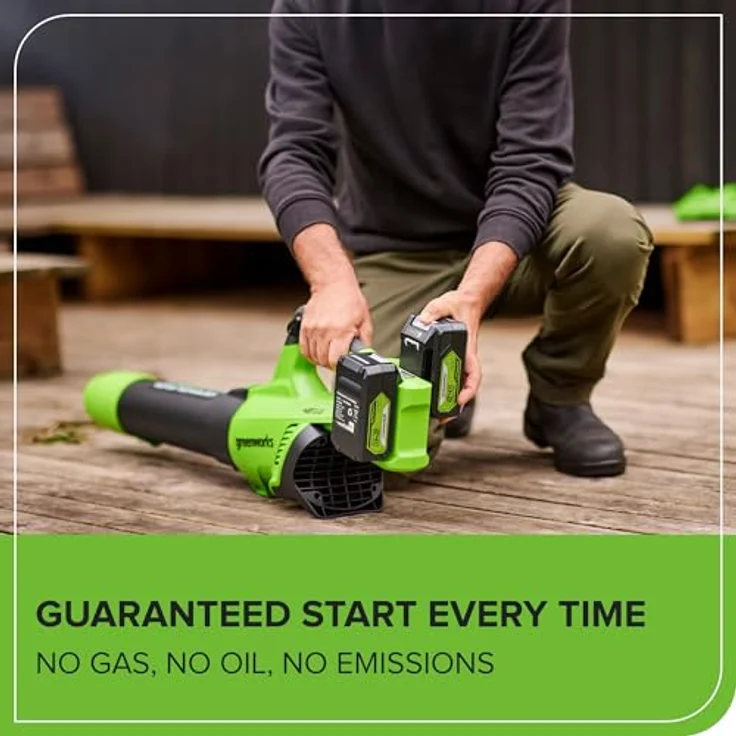 Greenworks Axial Akku-Laubbläser GD24X2BVK2X Li-Ion 2x24V 225km h Luftgeschwindigkeit leistungsstark – Bild 6