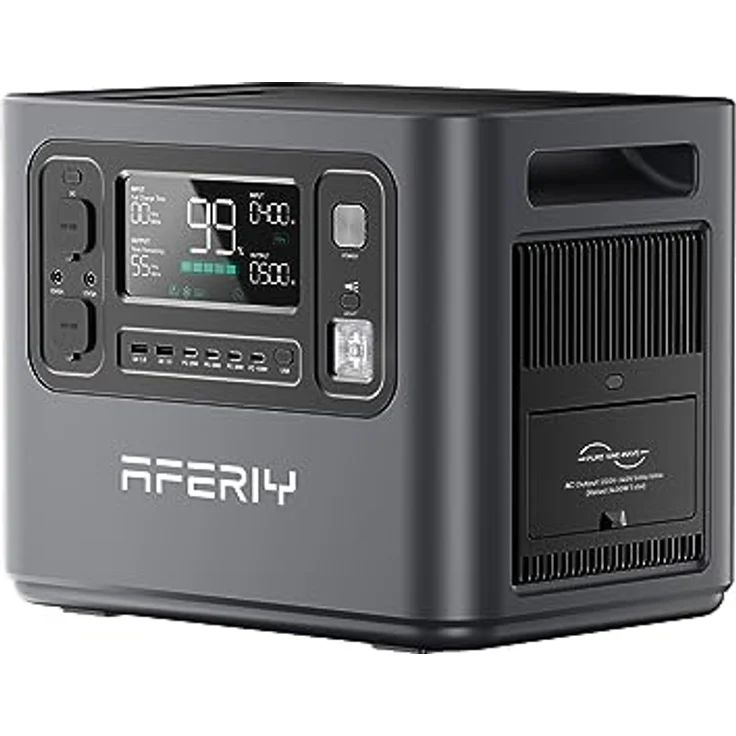 AFERIY 2400W Tragbare Powerstation, 2048Wh LiFePO4 Batterie, 1,7 Stunde Schnellladung, Sinuswellen 230V, USV, Outdoors Camping, Garantie 7 Jahre – Bild 1