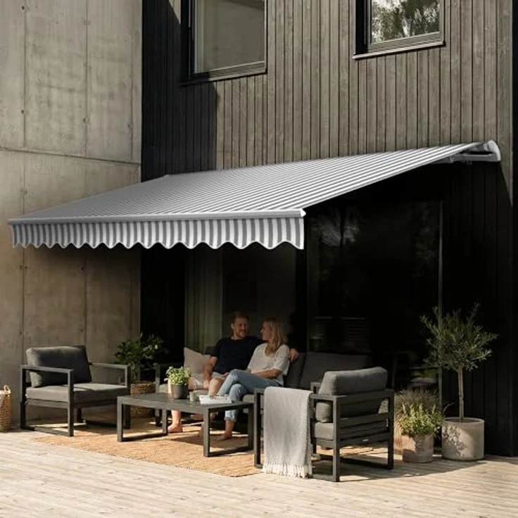 Eclipse Kassettenmarkise 2,5x2m, Gelenkarmmarkise mit UV-Schutzfaktor 50+, Weiß – Bild 4