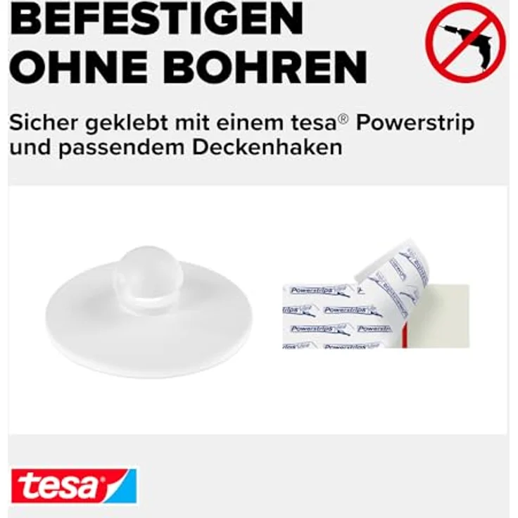 tesa Fliegengitter Moskitonetz mit Powerstrips Deckenhacken – Bild 5