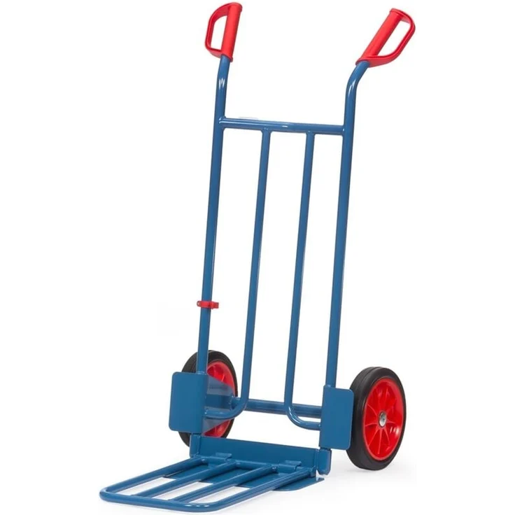 Fetra Paketkarre, klappbar mit Vollgummirädern 260 x 56 mm, pulverbeschichtet in Blau, Tragkraft 250 kg