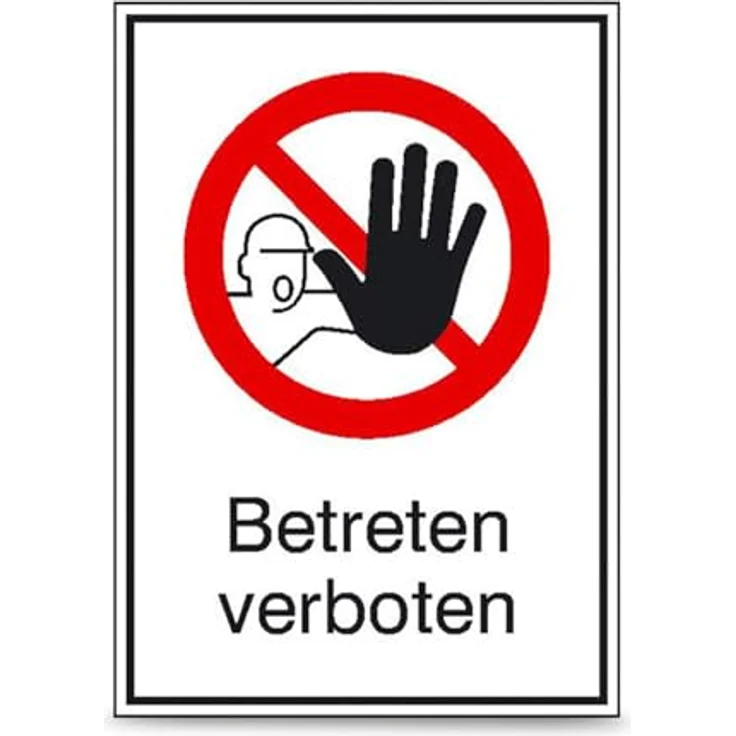 Betriebsausstattung24 Verbots-Kombischild "Betreten verboten", geprägtes Aluminium-Schild, 13,1 x 18,5 cm, UV- & witterungsbeständig – Bild 1