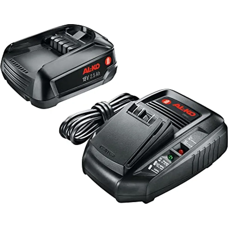 AL-KO Akku-Vorteils-Set B50 Li, 18 V Bosch Home and Garden Compatible, langlebiger Li-Ion Akku (2,5 Ah), inkl. Ladegerät C50 Li