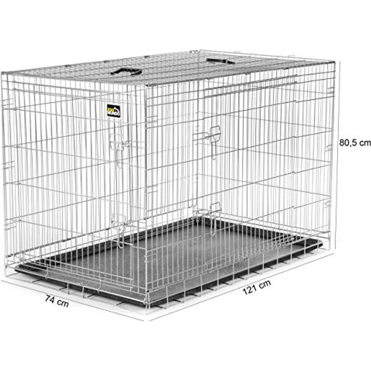 zoomundo Hundebox XXL - Größe 121 x 74 x 80.5cm - auch für Katze - Faltbare große Hunde Box - Transportbox für Hund & Katzen - Hundetransportbox groß faltbar, Hundekäfig für Zuhause Transport & Auto – Bild 5